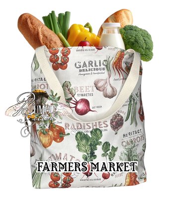Botanical Cotton Tote Bag | Farmers Market Shopping Bag